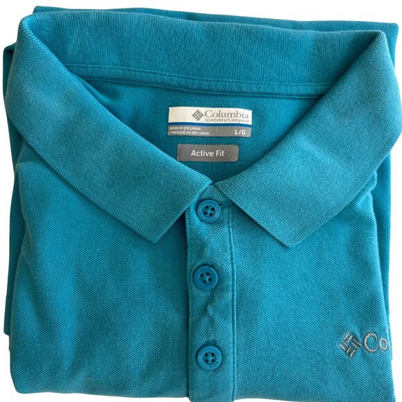 Columbia Wingard II Solid Pique Polo Teal L - Picture 3 of 3